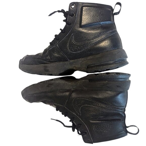 Nike Air Max Goaterra 2.0 Boot Women 8.5, Y 7 Mid Triple Black DC9515-001 - Picture 2 of 9